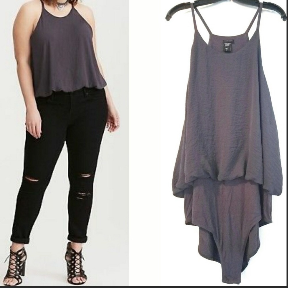 NEW TORRID Gray-Blue Bodysuit